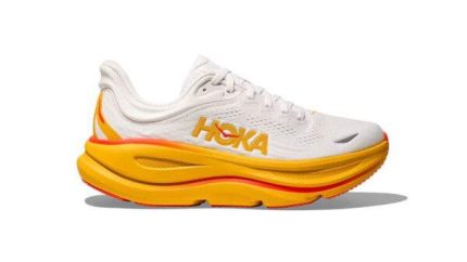 HOKA Bondi 9 Wide White/Yellow נעלי ריצה בגזרה רחבה