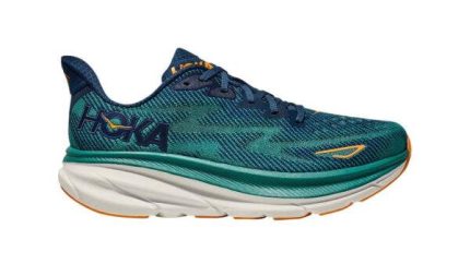 HOKA Clifton 9 Wide Black/Green נעלי ריצה בגזרה רחבה